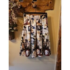 RARE "Diane Original Brand Designer Graphic Novelty Print Skirt  Retro...